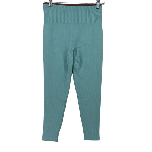 Outdoor Voices Women's Seamless Rib 7/8 Leggings Storm Green NWT sz Medium - Picture 1 of 6